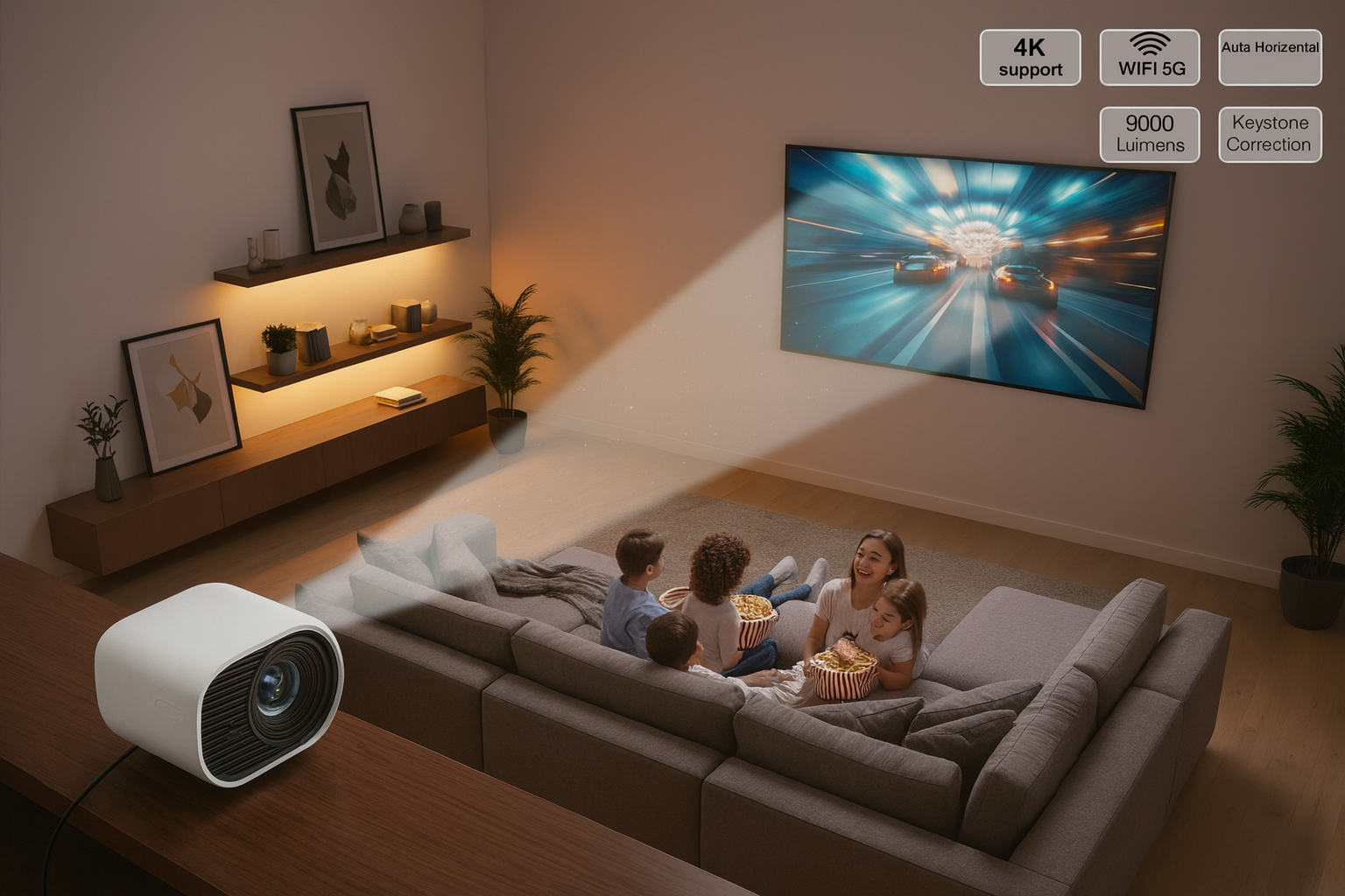 BarrelSmart HD Home Projector
