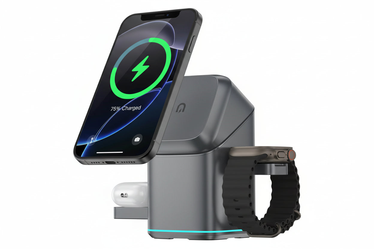 3‑in‑1 Magnetic Rotating Charger