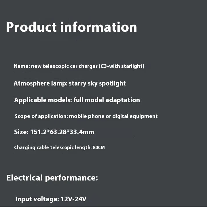 Car Mobile Retractable Phone Charger Four-in-one
