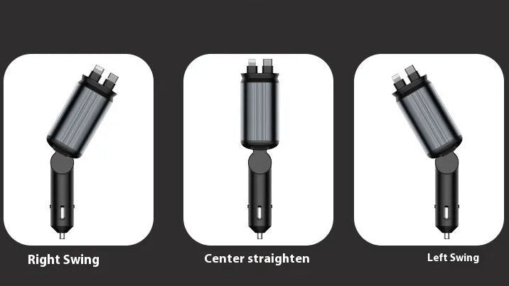 Car Mobile Retractable Phone Charger Four-in-one
